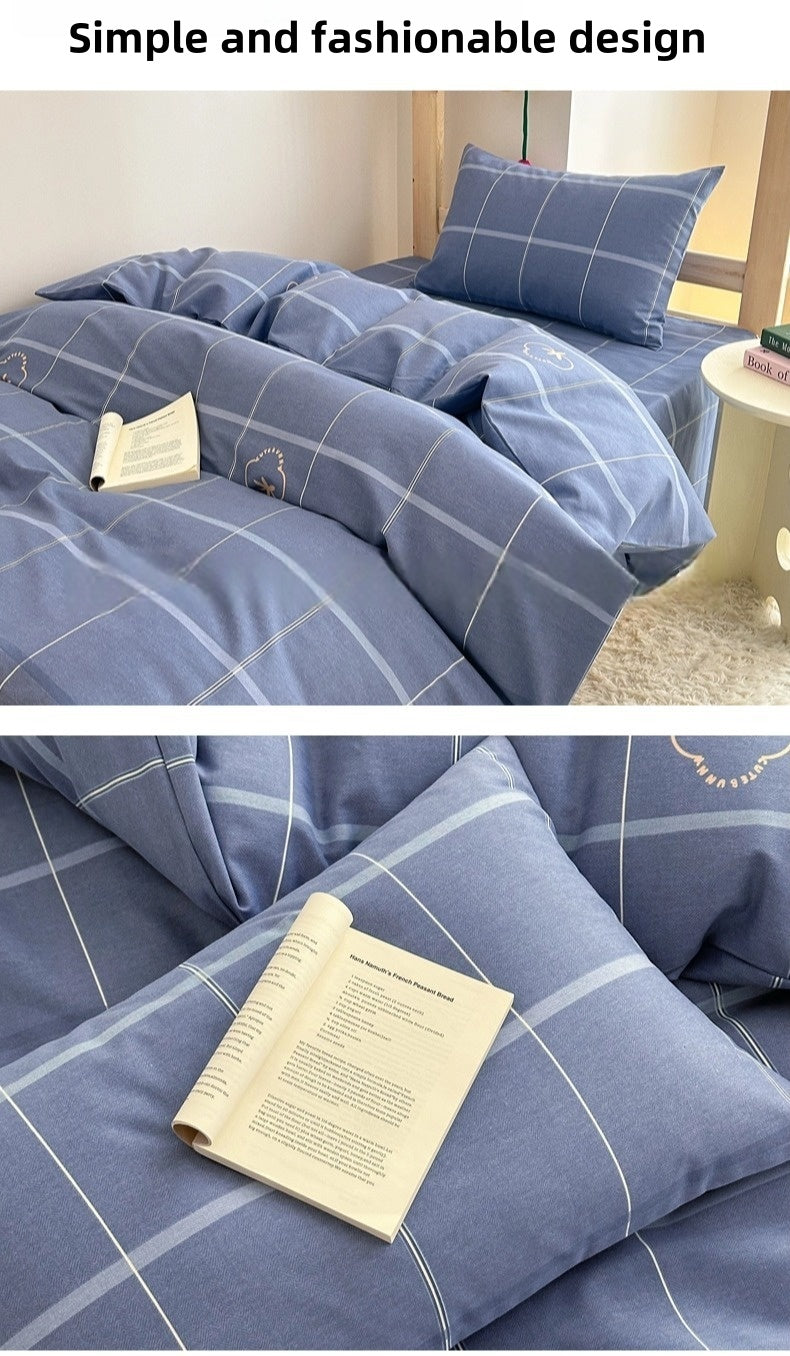 100% washed 7-piece bed set, suitable for all seasons, detachable and washable, including a complete set of quilts, quilt covers, pillows, pillowcases, bed sheets, mattresses and bath towels