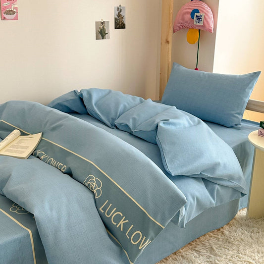 100% washed 7-piece bed set, suitable for all seasons, detachable and washable, including a complete set of quilts, quilt covers, pillows, pillowcases, bed sheets, mattresses and bath towels